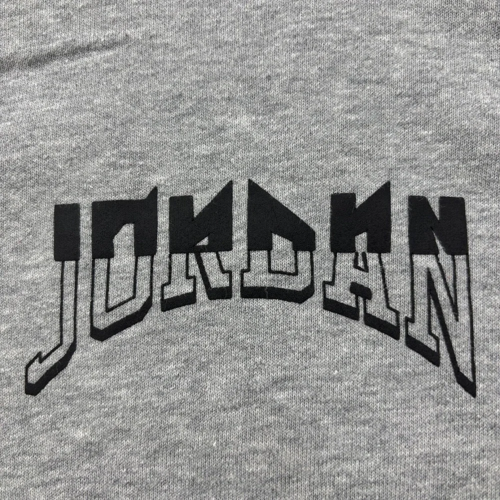 Nike Air Jordan Dri-FIT Hoodie Mens M Gray‎ Double Sided Graphic Fleece Pullover